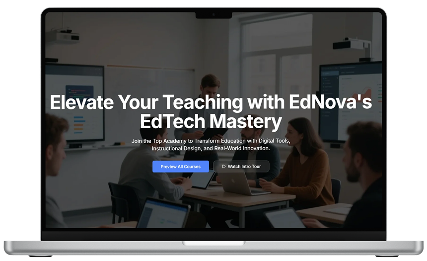 Learning hub website displayed on a laptop